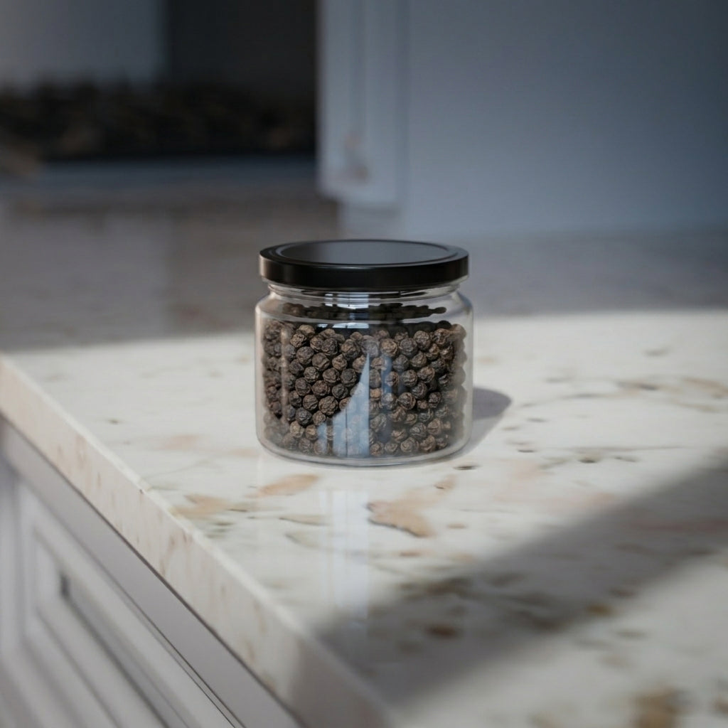300 ML Nano Glass Storage Jar with Black & Golden Airtight Cap