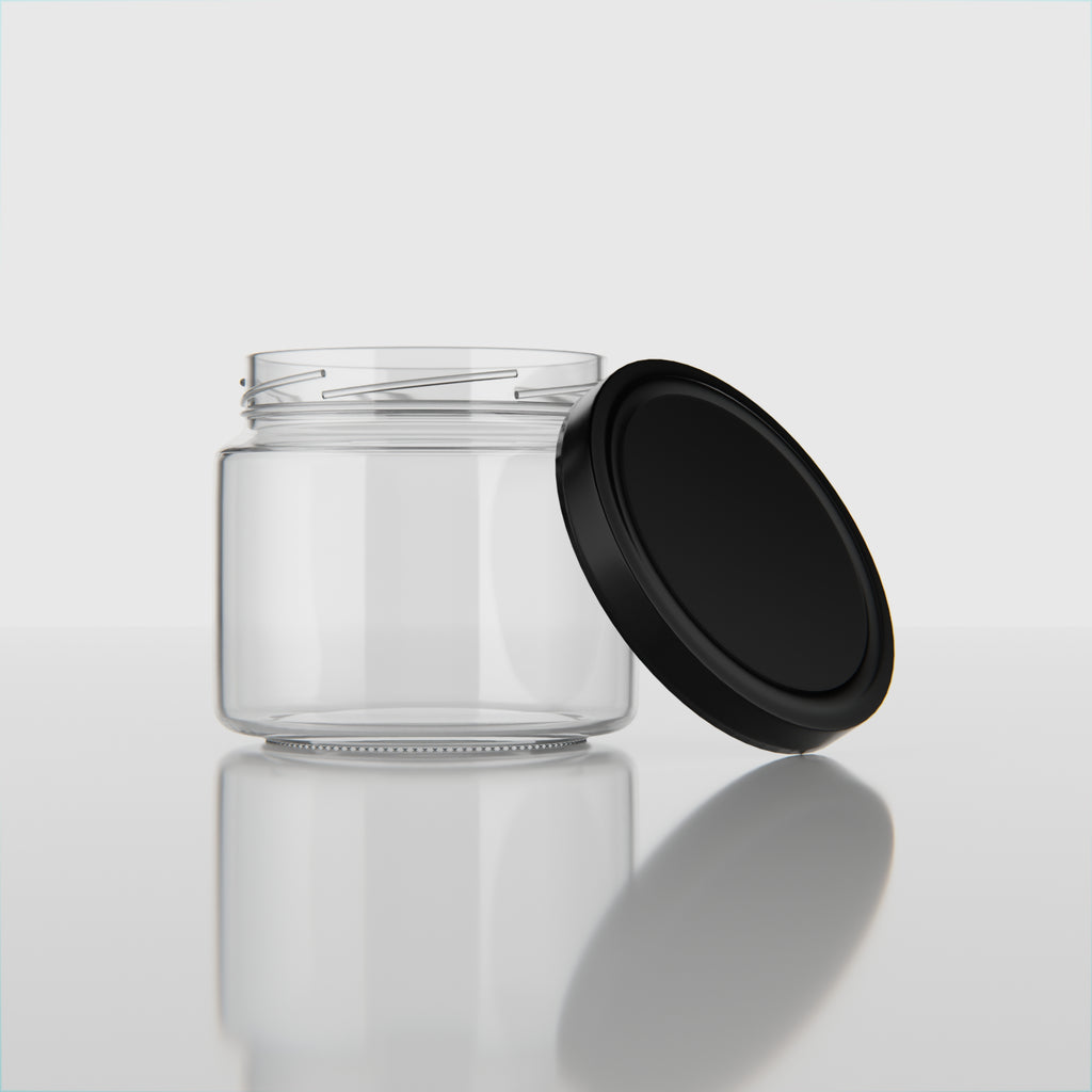 300 ML Nano Glass Storage Jar with Black & Golden Airtight Cap
