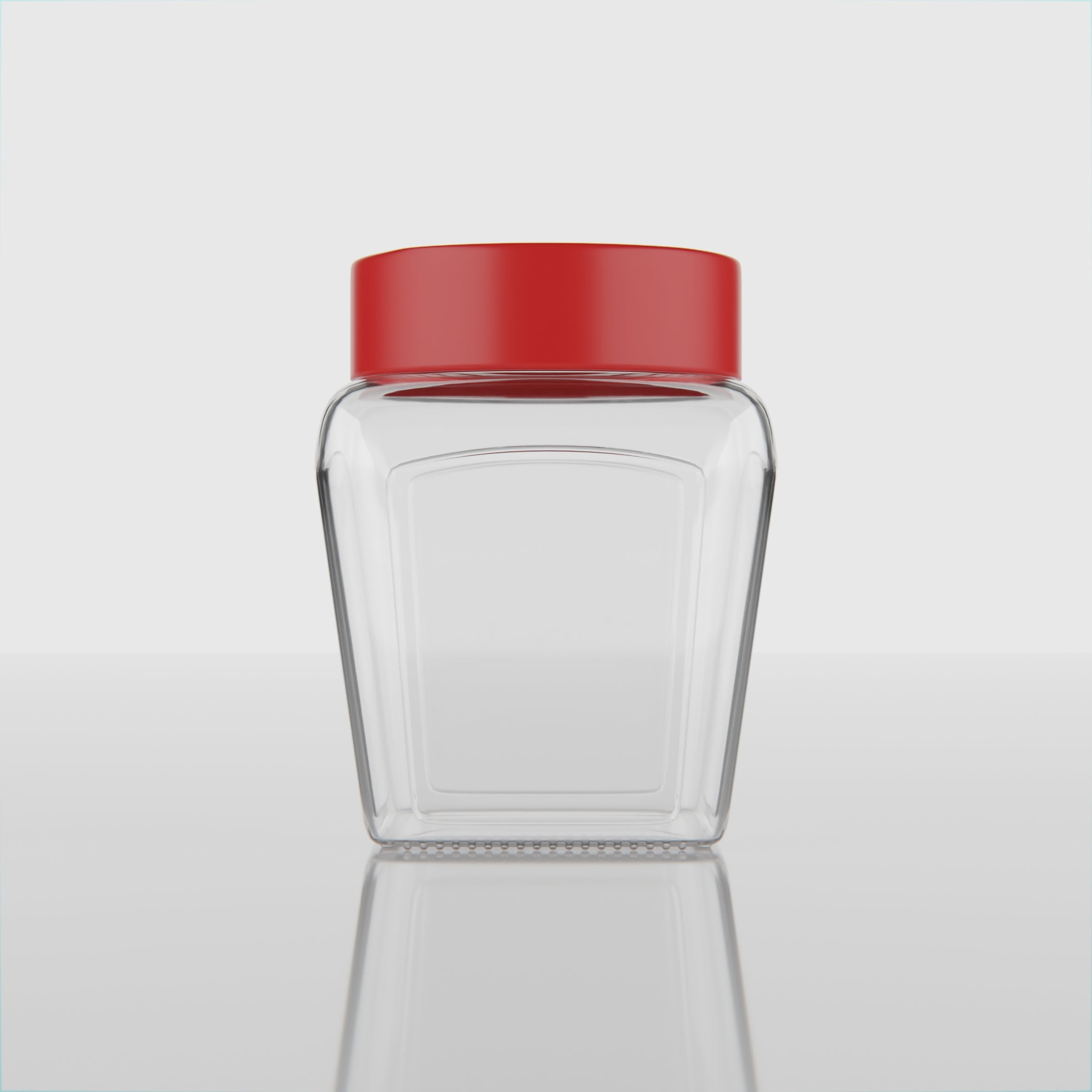 300 ML Tulsi Design Glass Jar with Red & Steel Airtight Cap