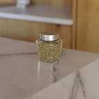 300 ML Tulsi Design Glass Jar with Red & Steel Airtight Cap