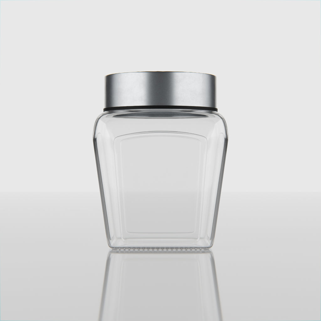 300 ML Tulsi Design Glass Jar with Red & Steel Airtight Cap