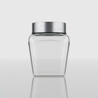 300 ML Tulsi Design Glass Jar with Red & Steel Airtight Cap