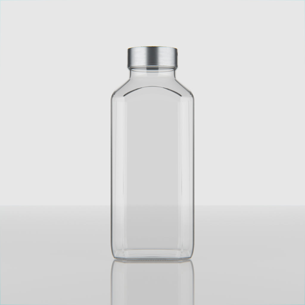 32 OZ French Square Glass Bottle