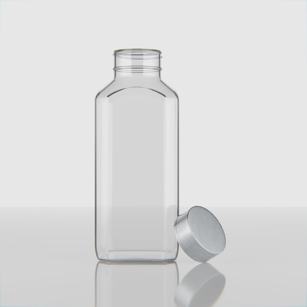 32 OZ French Square Glass Bottle