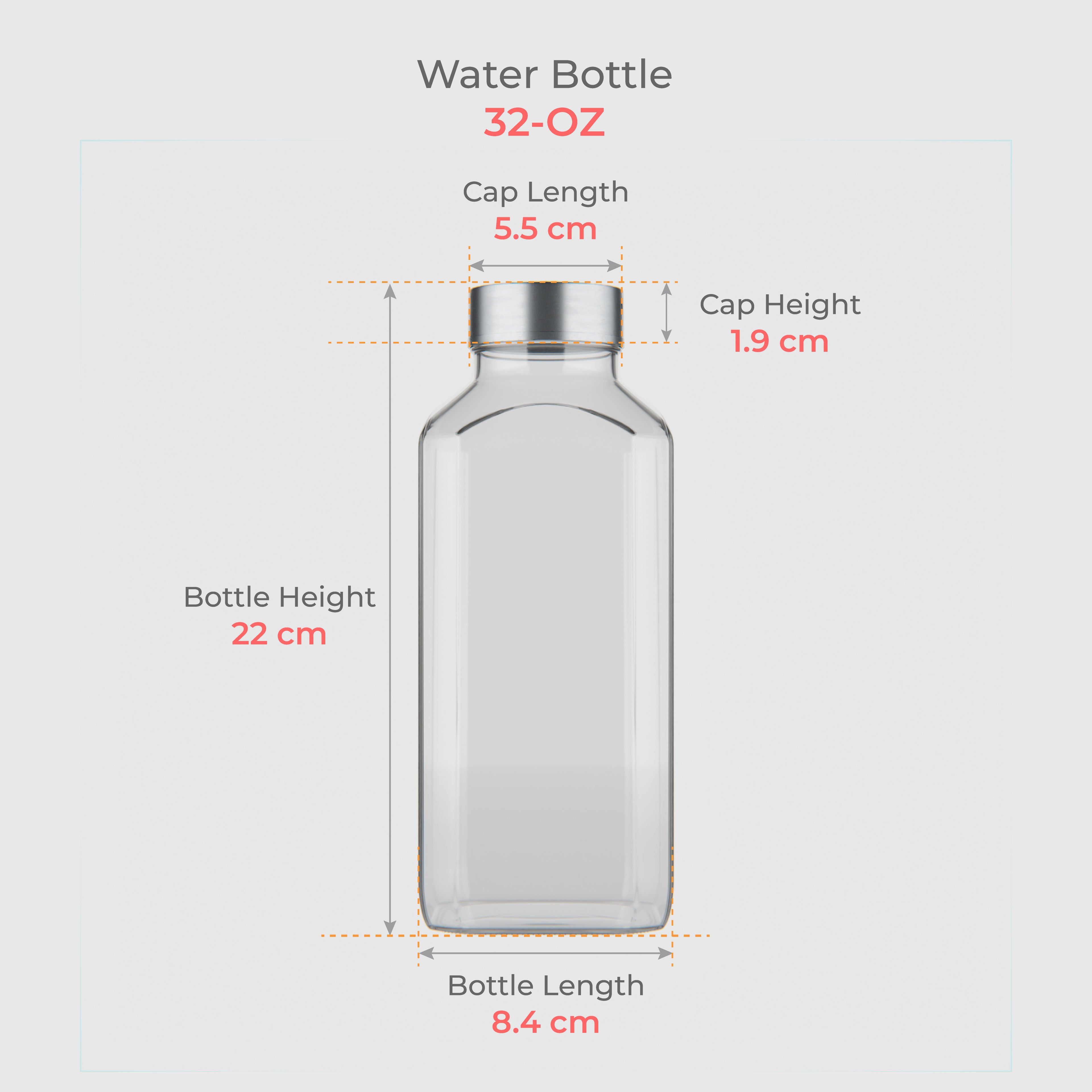 32 OZ French Square Glass Bottle
