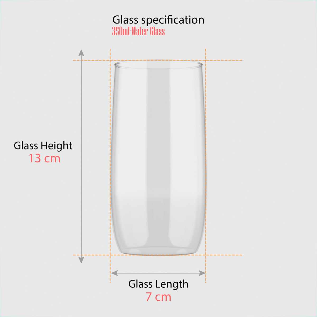 350 ML Clear Water Glasses