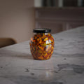 355 ML Matka Glass Jar with Black & Golden Airtight Cap