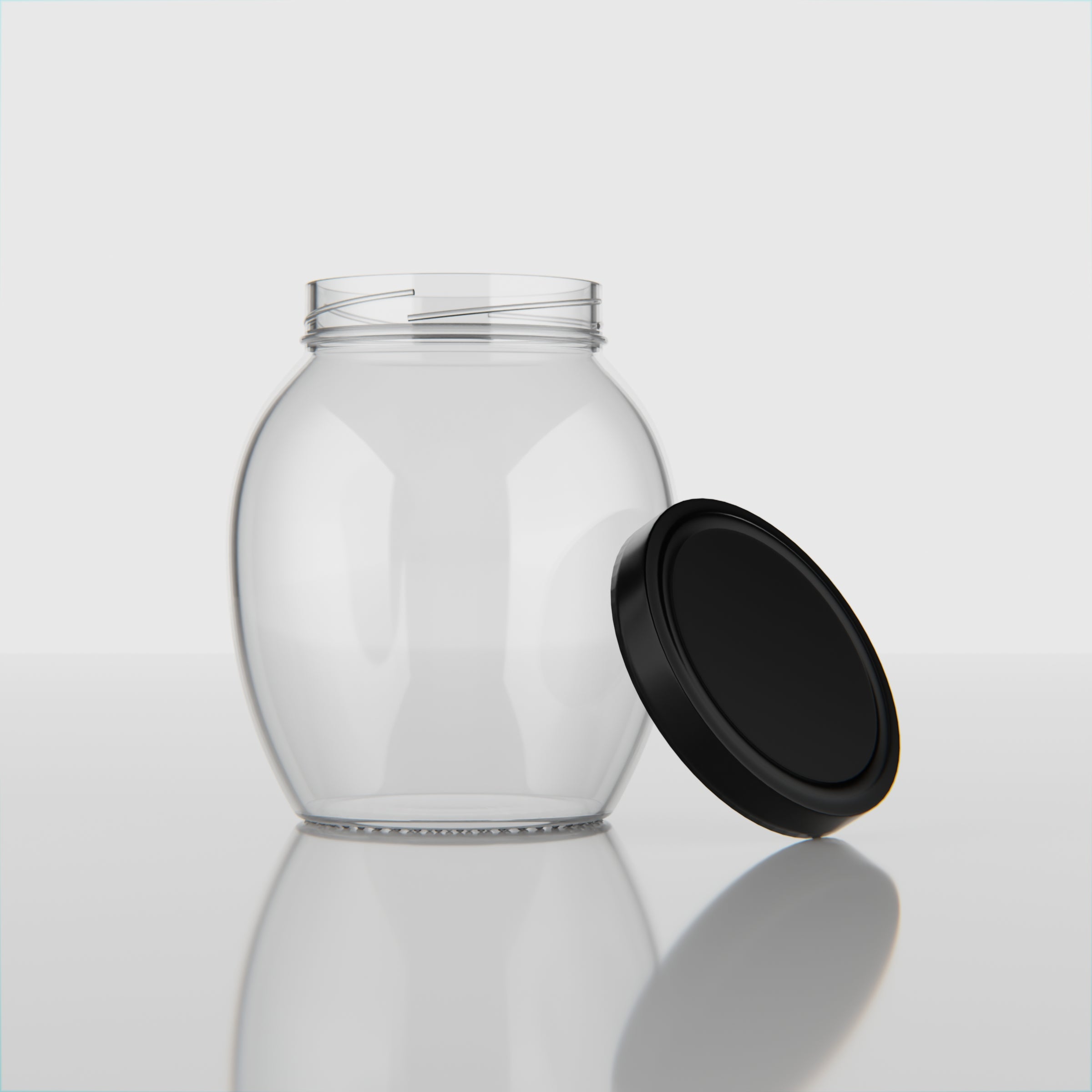 355 ML Matka Glass Jar with Black & Golden Airtight Cap