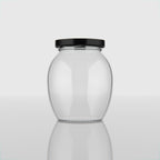 355 ML Matka Glass Jar with Black & Golden Airtight Cap