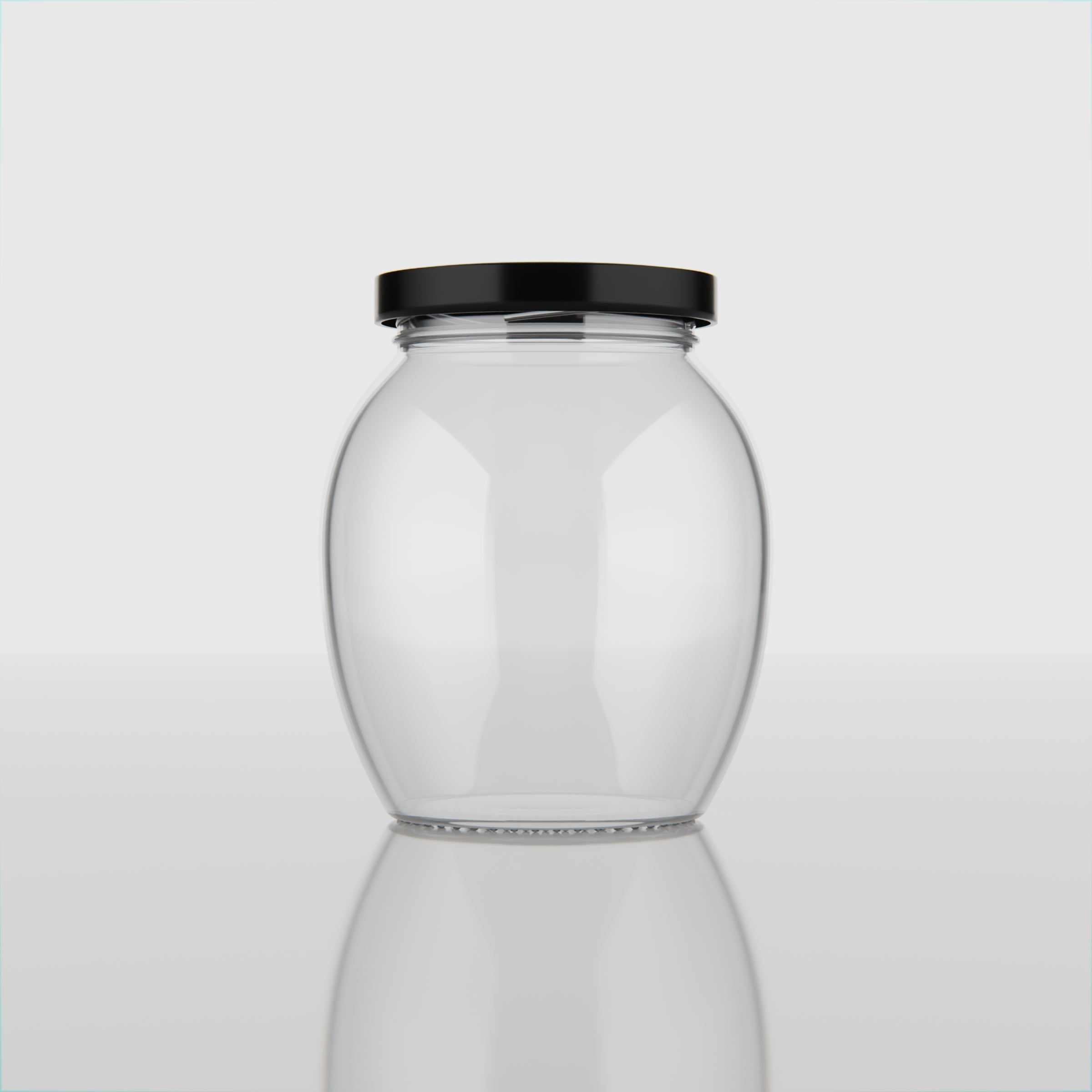 355 ML Matka Glass Jar with Black & Golden Airtight Cap