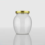 355 ML Matka Glass Jar with Black & Golden Airtight Cap