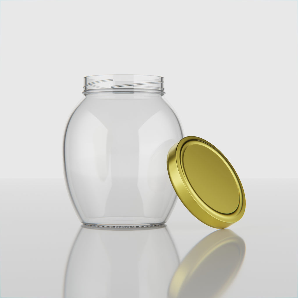 355 ML Matka Glass Jar with Black & Golden Airtight Cap