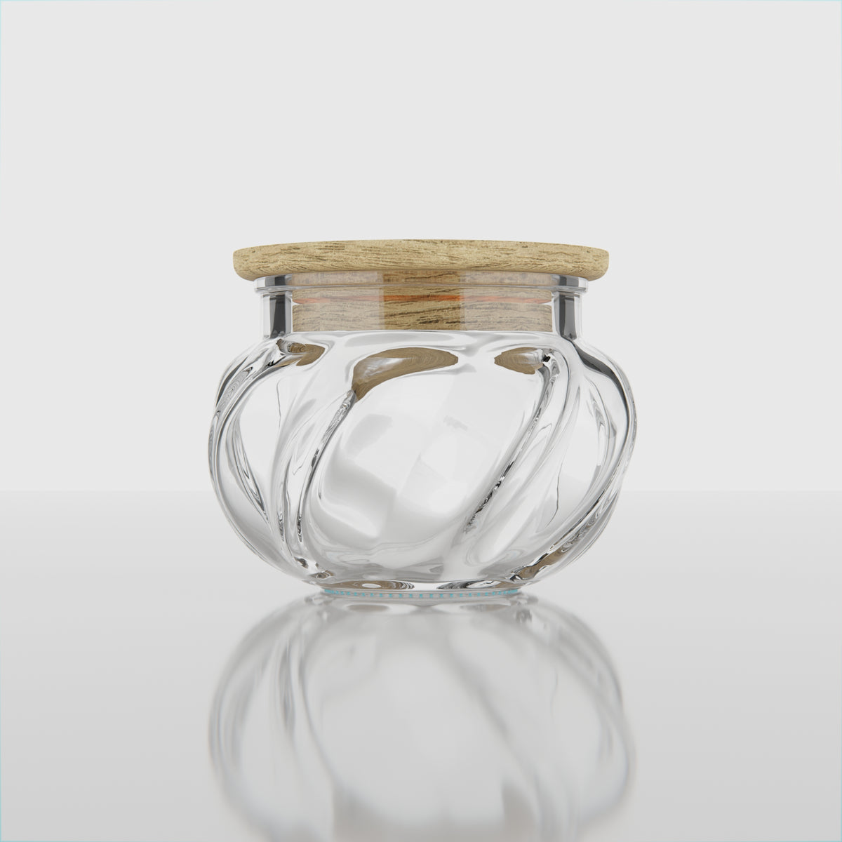 400 ML Flower-Shaped Glass Storage Jar with Wooden Lid