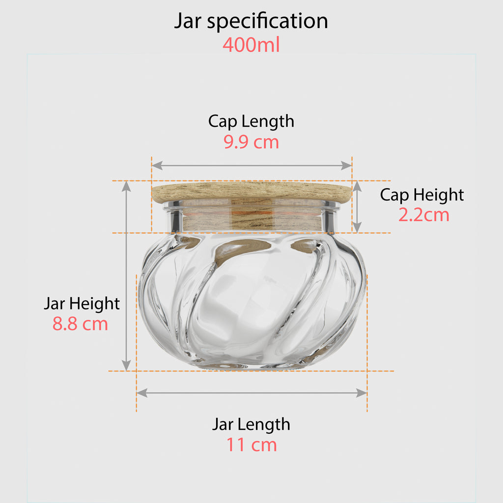 400 ML Flower-Shaped Glass Storage Jar with Wooden Lid