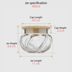 400 ML Flower-Shaped Glass Storage Jar with Wooden Lid