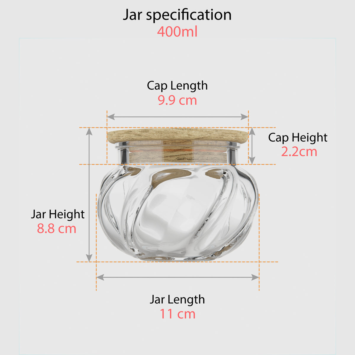 400 ML Flower-Shaped Glass Storage Jar with Wooden Lid