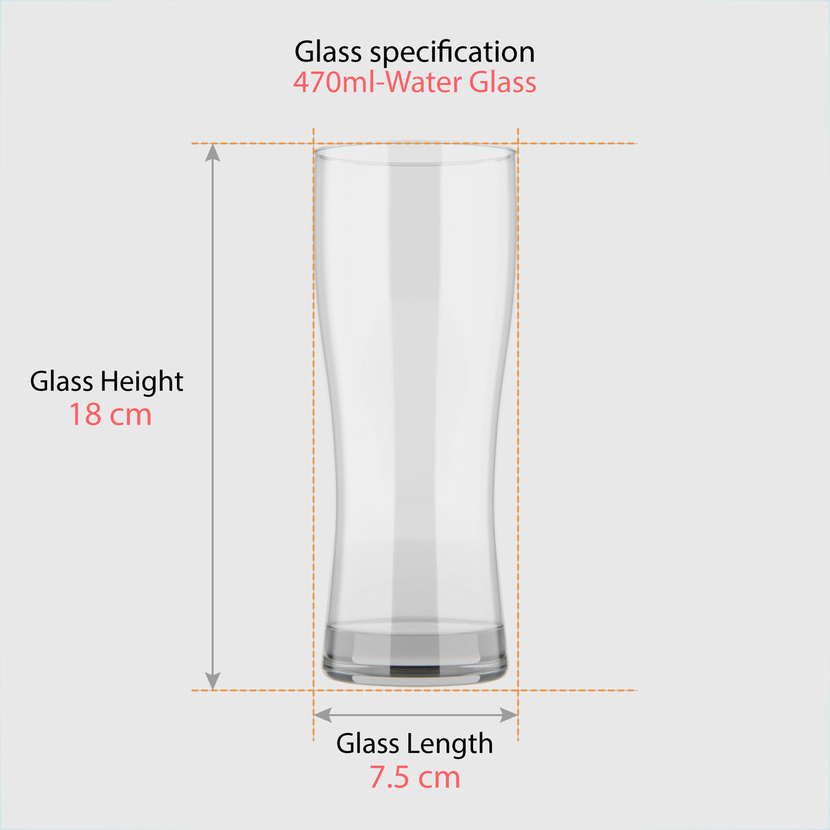 470 ML Extra-Large Clear Water Glasses