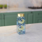 500 ML Snow Blue Glass Bottle with Silver & Gold Cap