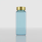 500 ML Snow Blue Glass Bottle with Silver & Gold Cap