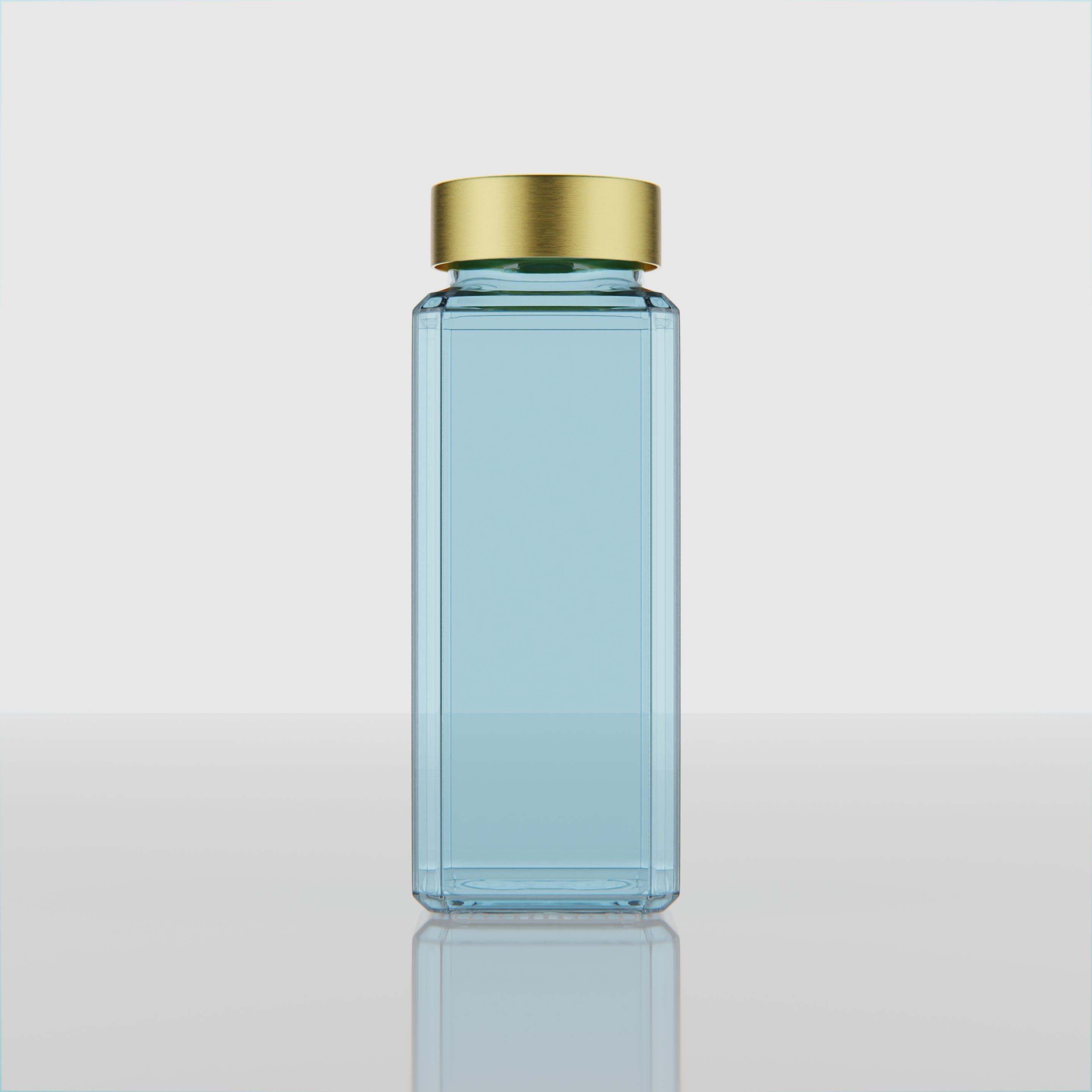 500 ML Snow Blue Glass Bottle with Silver & Gold Cap