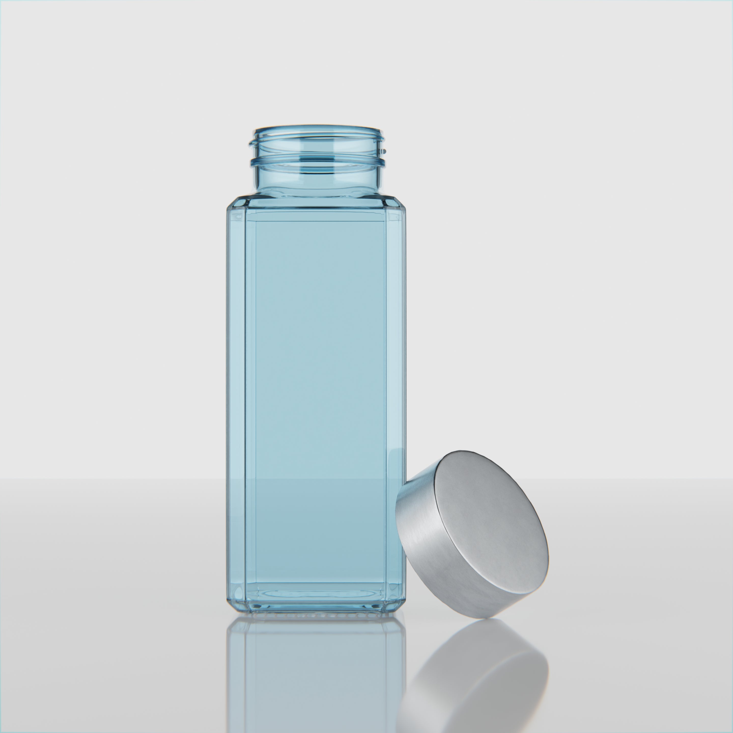 500 ML Snow Blue Glass Bottle with Silver & Gold Cap