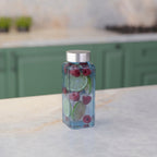 500 ML Snow Blue Glass Bottle with Silver & Gold Cap