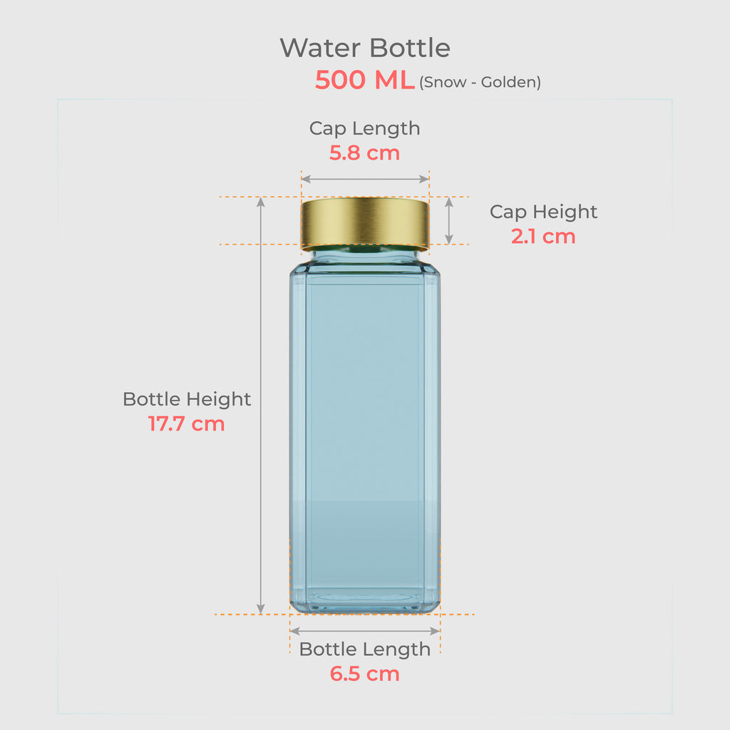 500 ML Snow Blue Glass Bottle with Silver & Gold Cap