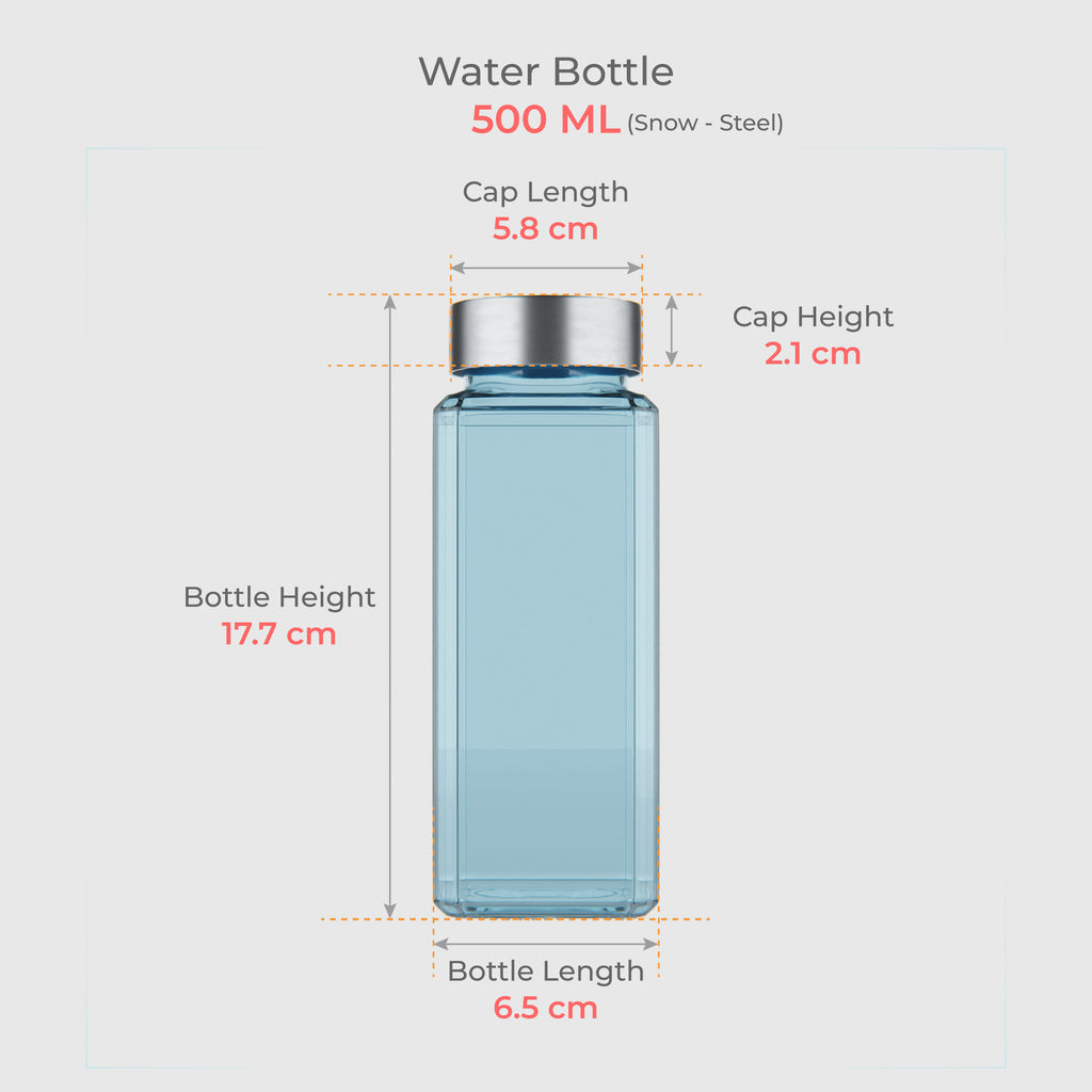 500 ML Snow Blue Glass Bottle with Silver & Gold Cap