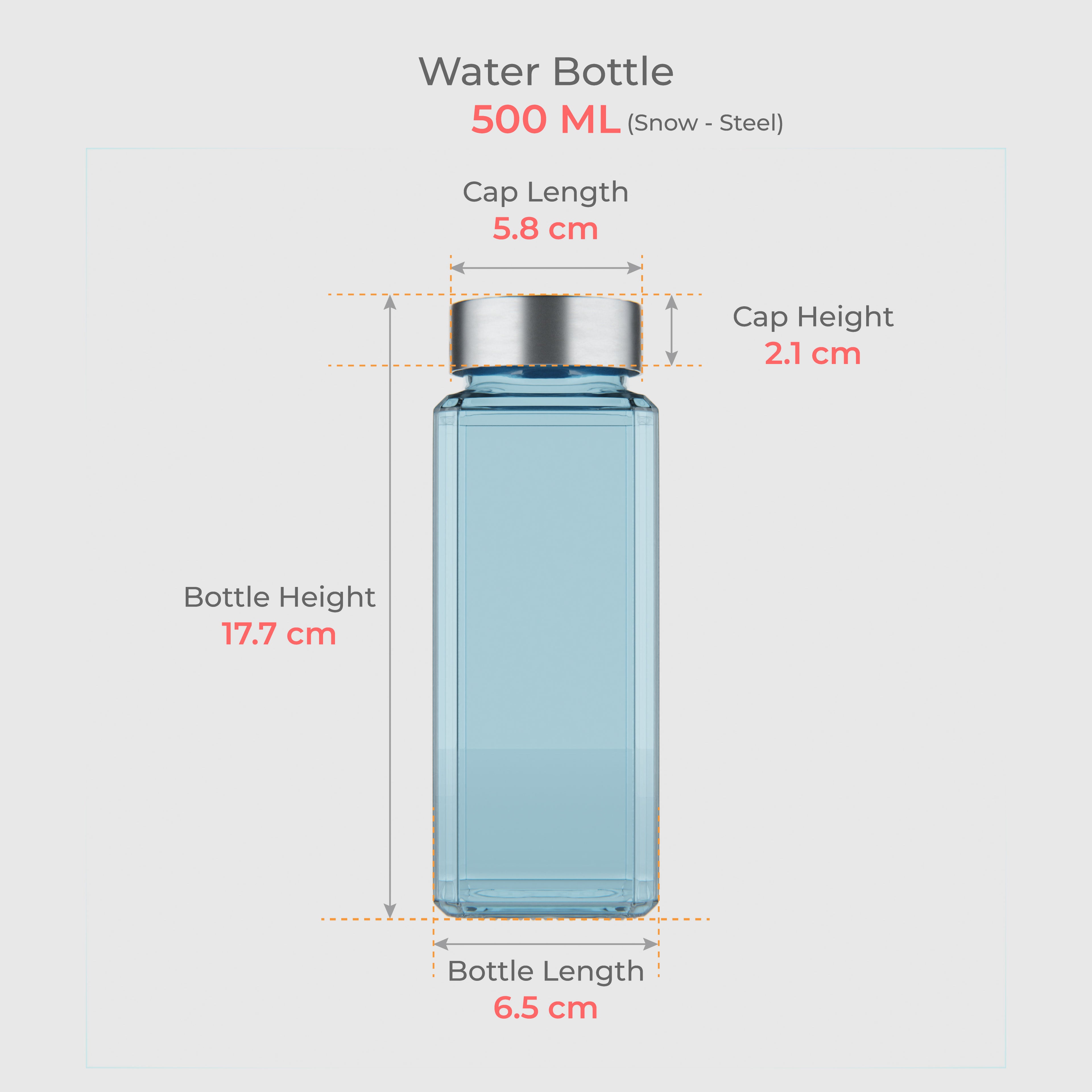 500 ML Snow Blue Glass Bottle with Silver & Gold Cap