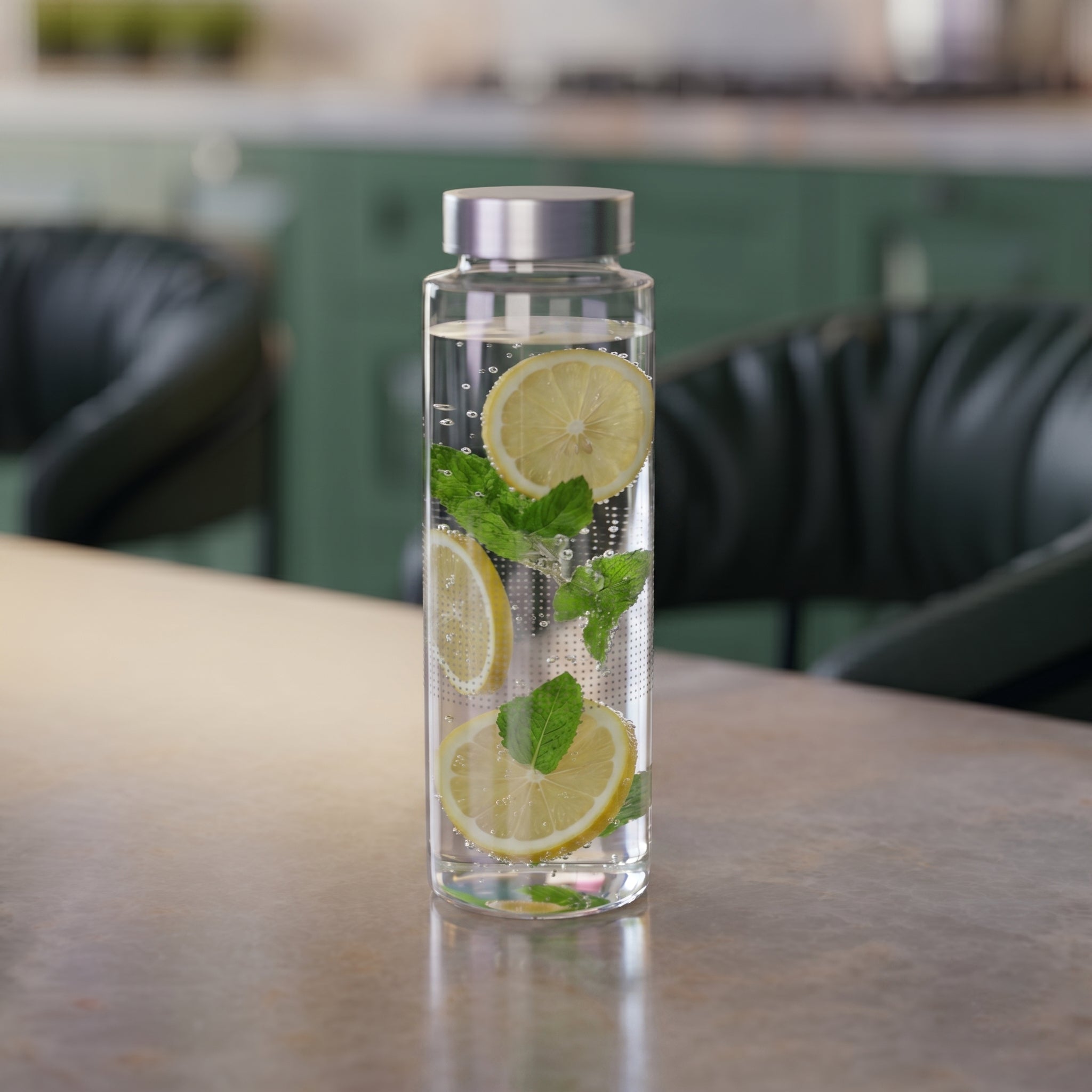 500 ML Glass Water Bottle with Steel Cap