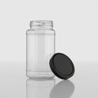 450 ML Hexagonal Glass Jars with Black & Gold Cap