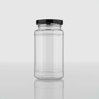 450 ML Hexagonal Glass Jars with Black & Gold Cap