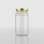 450 ML Hexagonal Glass Jars with Black & Gold Cap