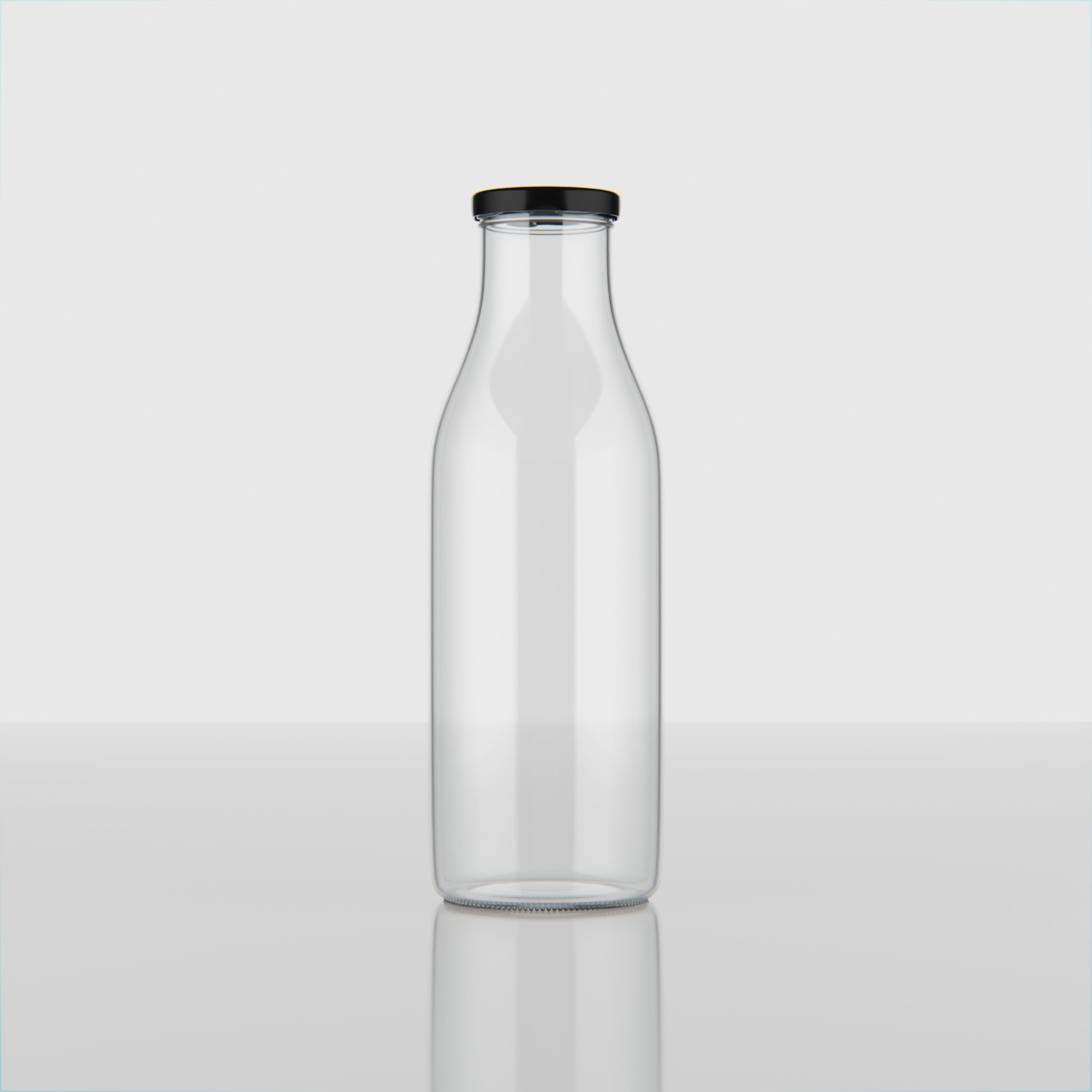 500 ML Milk Glass Bottle with Black Cap