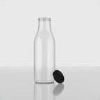 500 ML Milk Glass Bottle with Black Cap