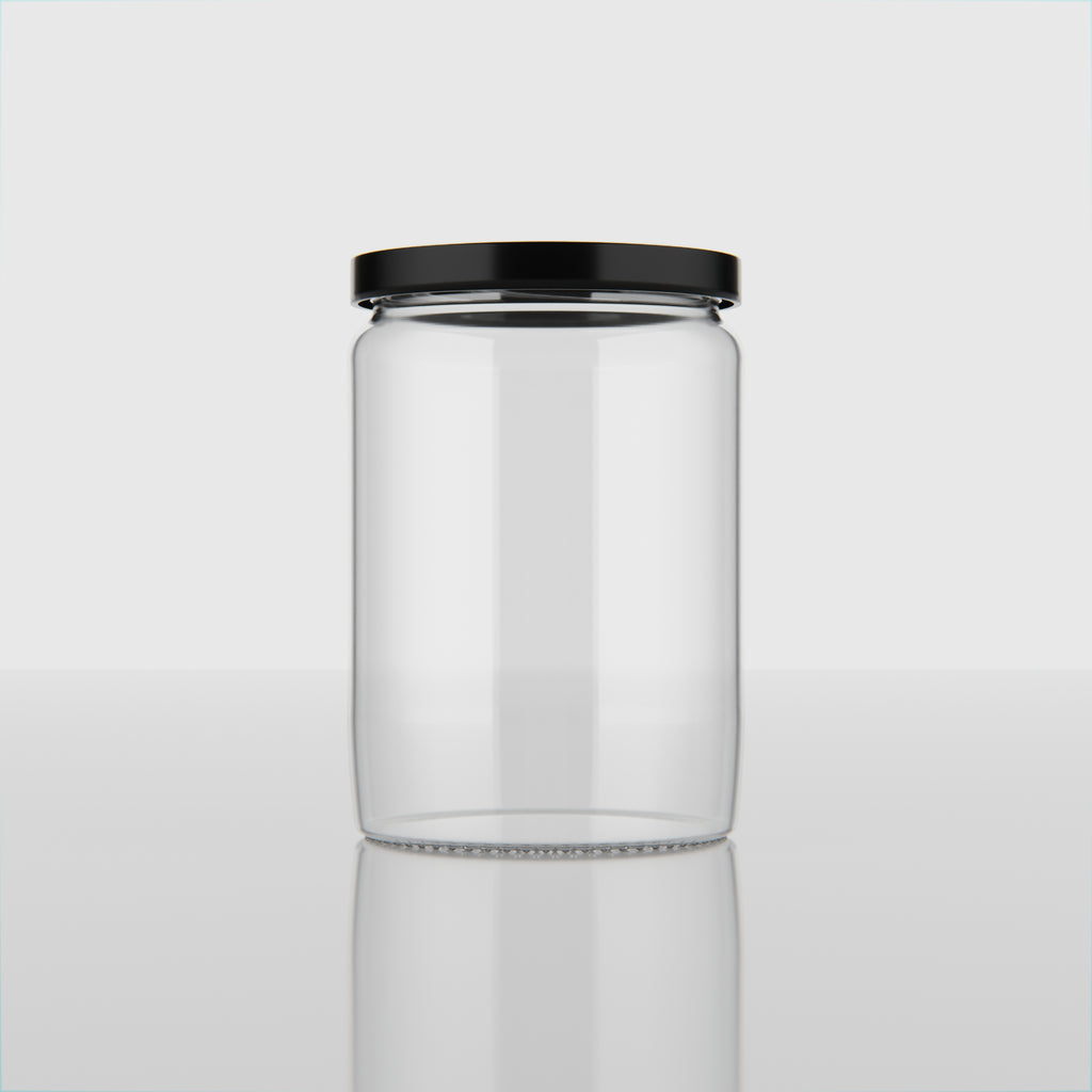 500 ML Butter Glass Jar with Black & Gold Cap