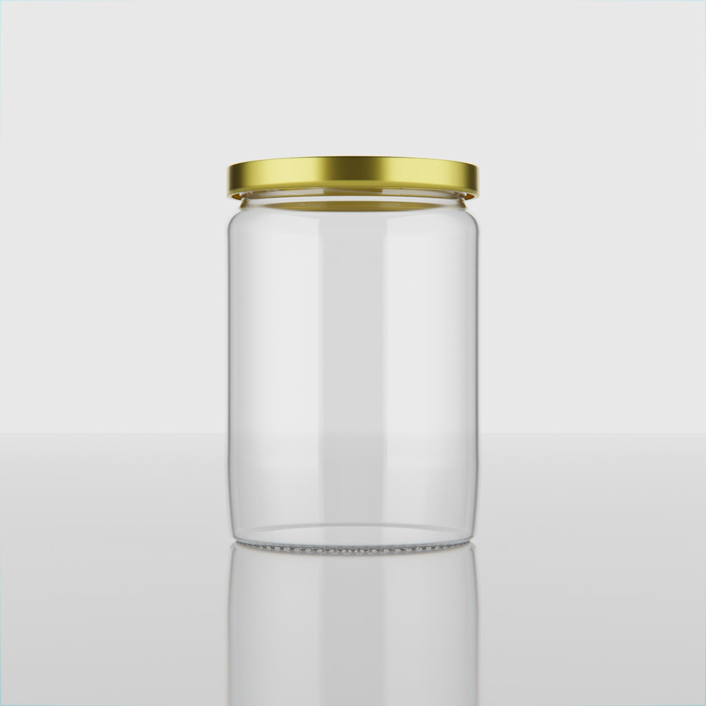 500 ML Butter Glass Jar with Black & Gold Cap