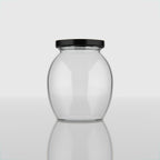 500 ML Matka Glass Jar with Black Airtight Cap