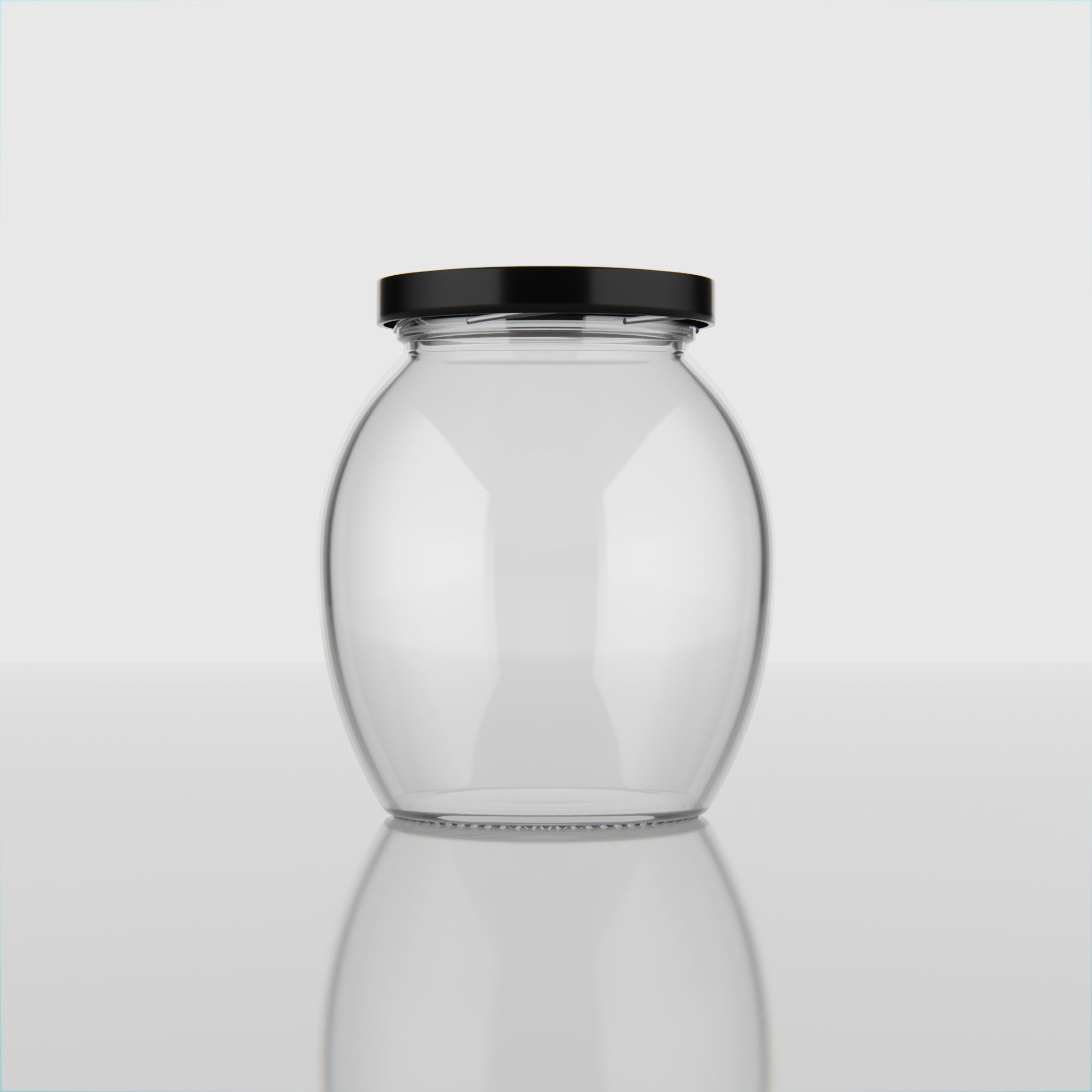 500 ML Matka Glass Jar with Black Airtight Cap