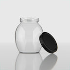 500 ML Matka Glass Jar with Black Airtight Cap