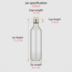 500 ML Glass Water Bottle with Stainless Steel Cap