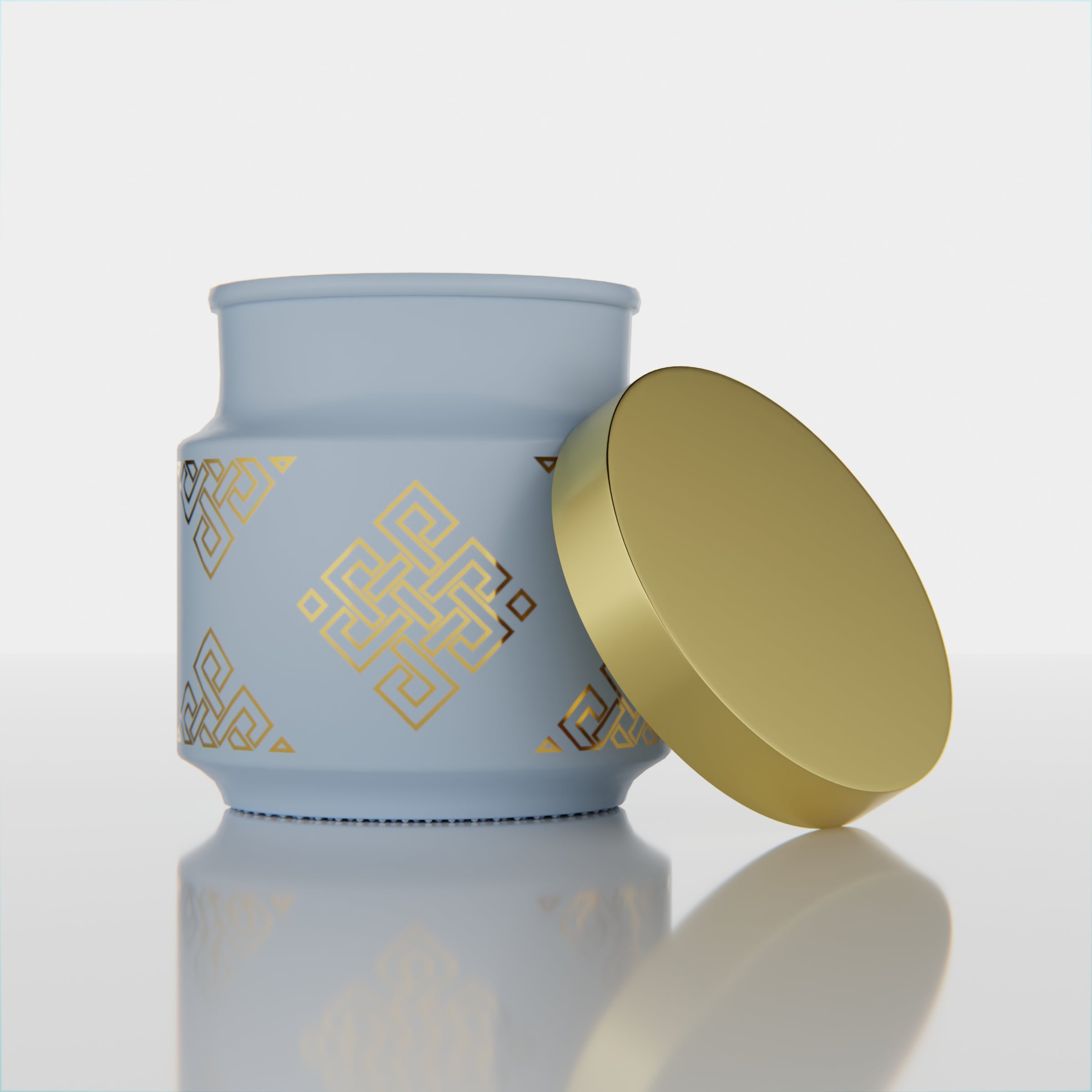600 ML Rejoice Blue Chex Jar