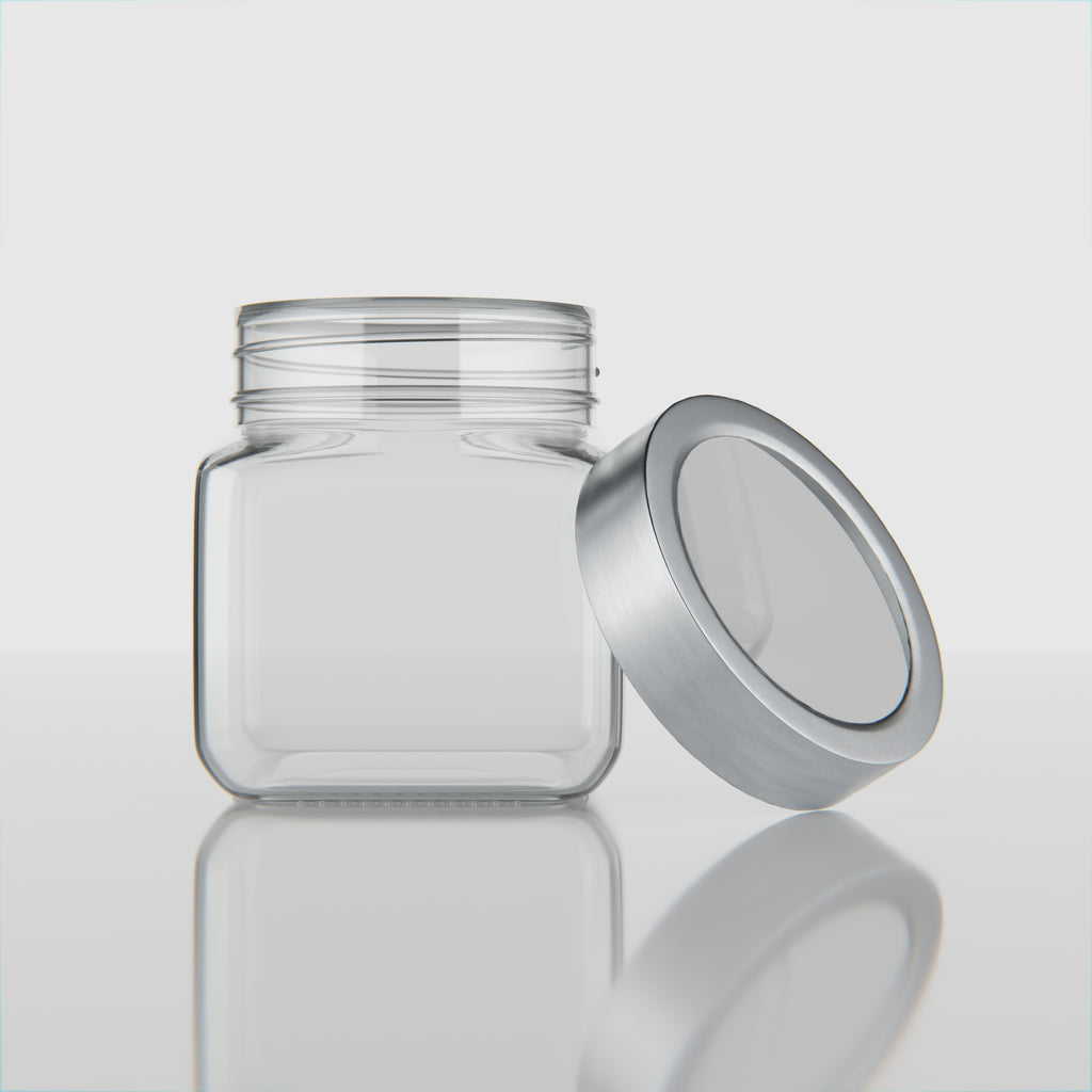 600 ML Cubical Glass Jar