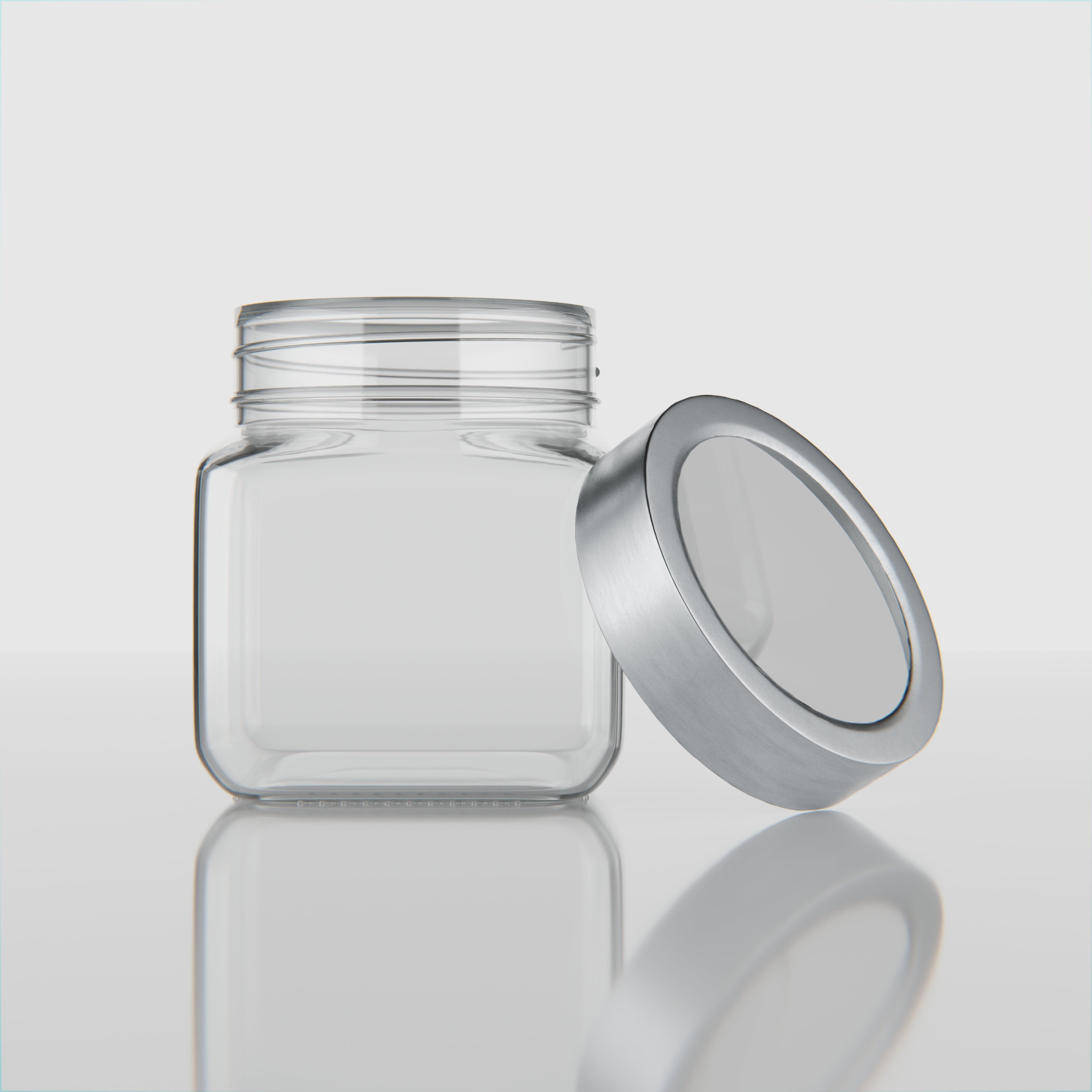 600 ML Cubical Glass Jar