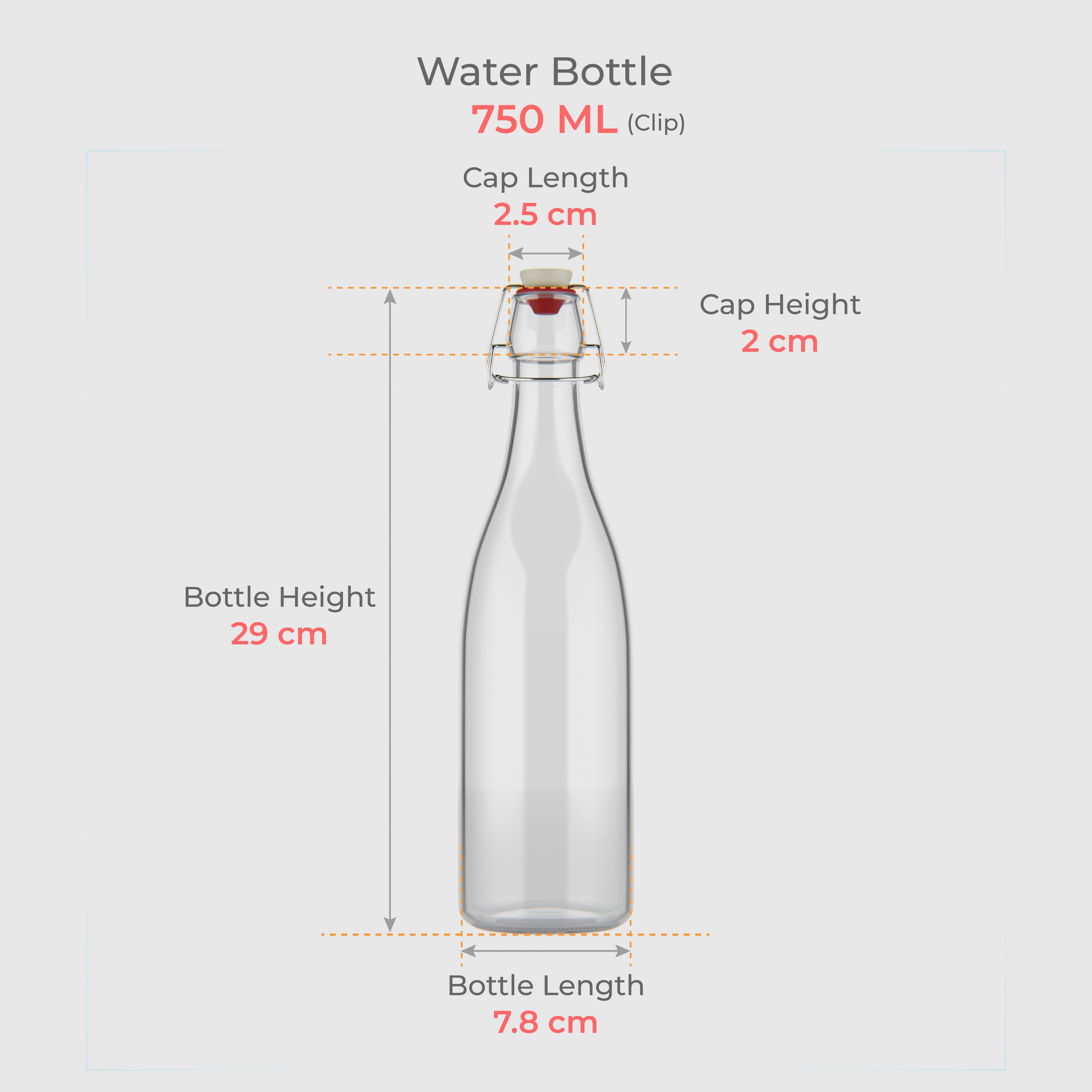 750 ML Clip Lock Glass Bottle