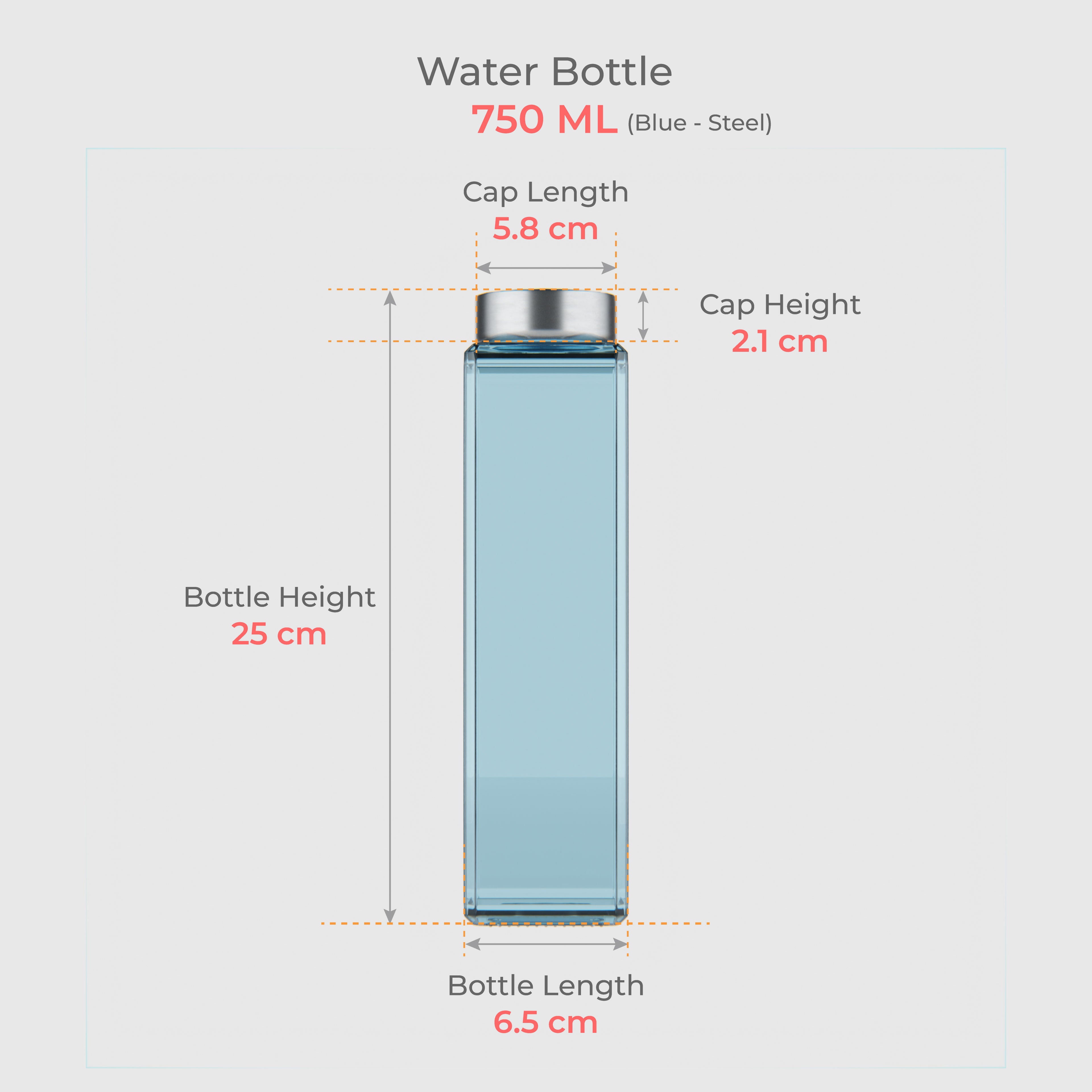 750 ML Snow Blue Glass Bottle with Gold & Silver Cap