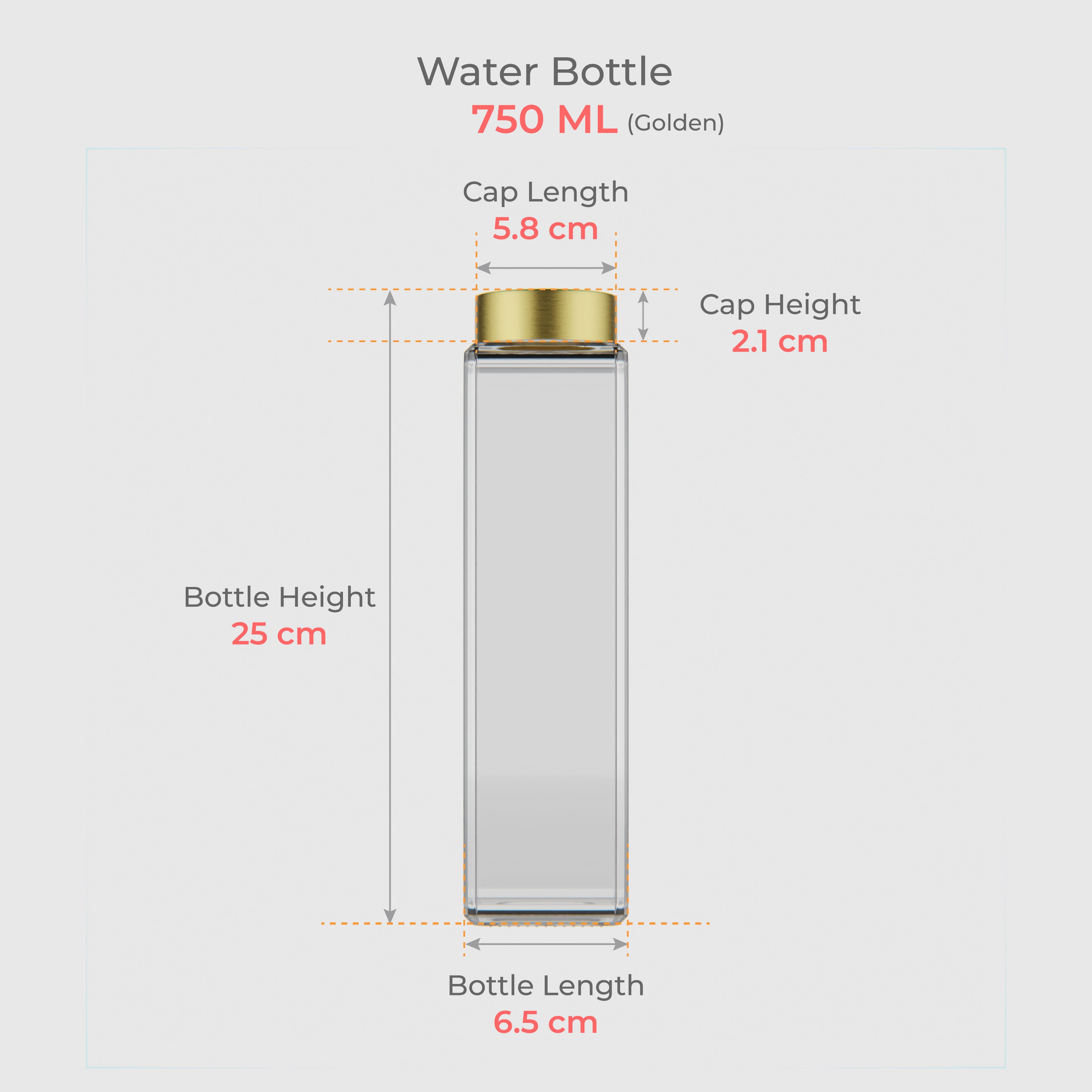 750 ML Snow Glass Water Bottle