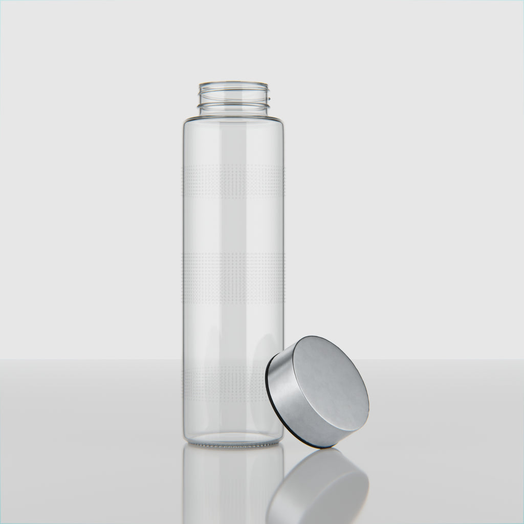 750 ML Glass Water Bottle with Big Steel Cap