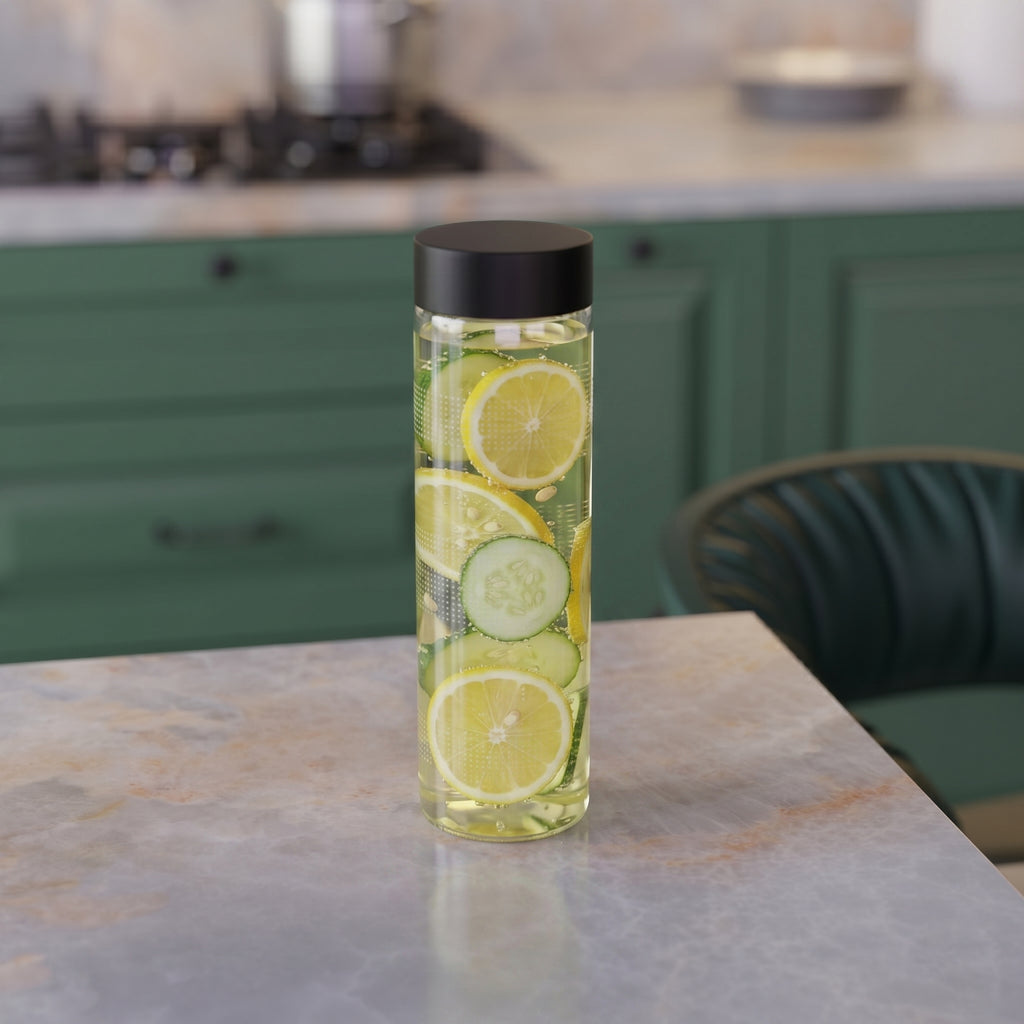 750 ML Glass Water Bottle with Steel & Black Cap