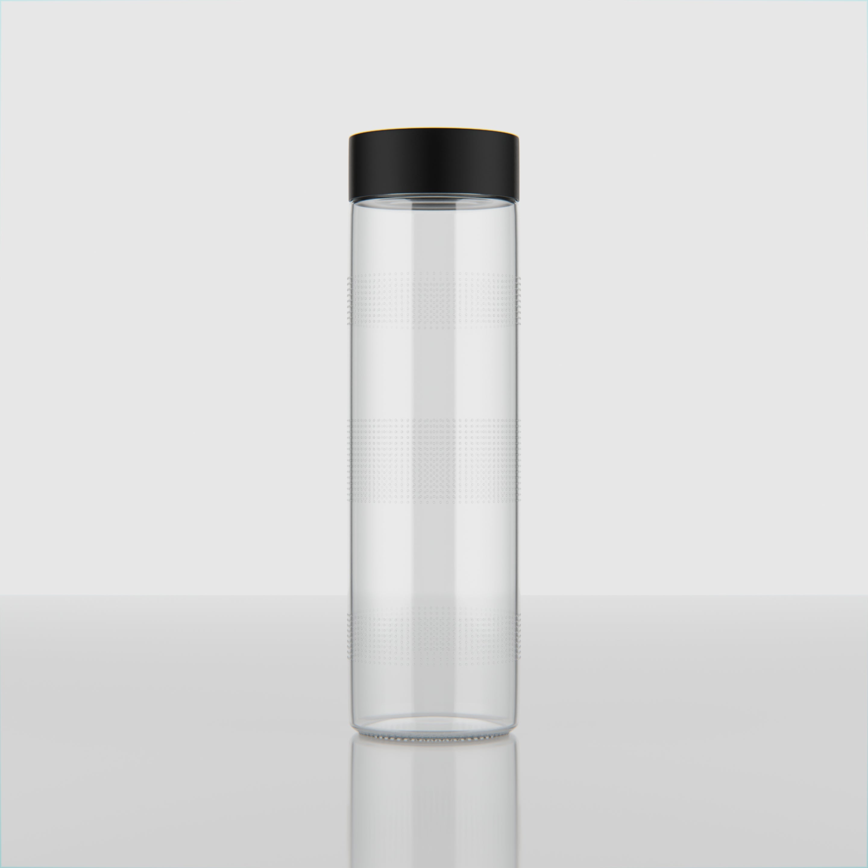 750 ML Glass Water Bottle with Steel & Black Cap